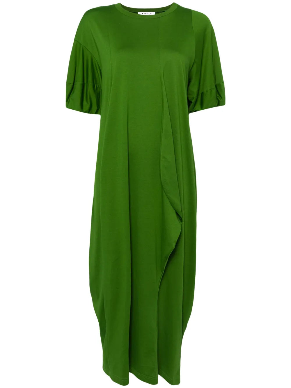 Crew-Neck Cotton Midi Dress
