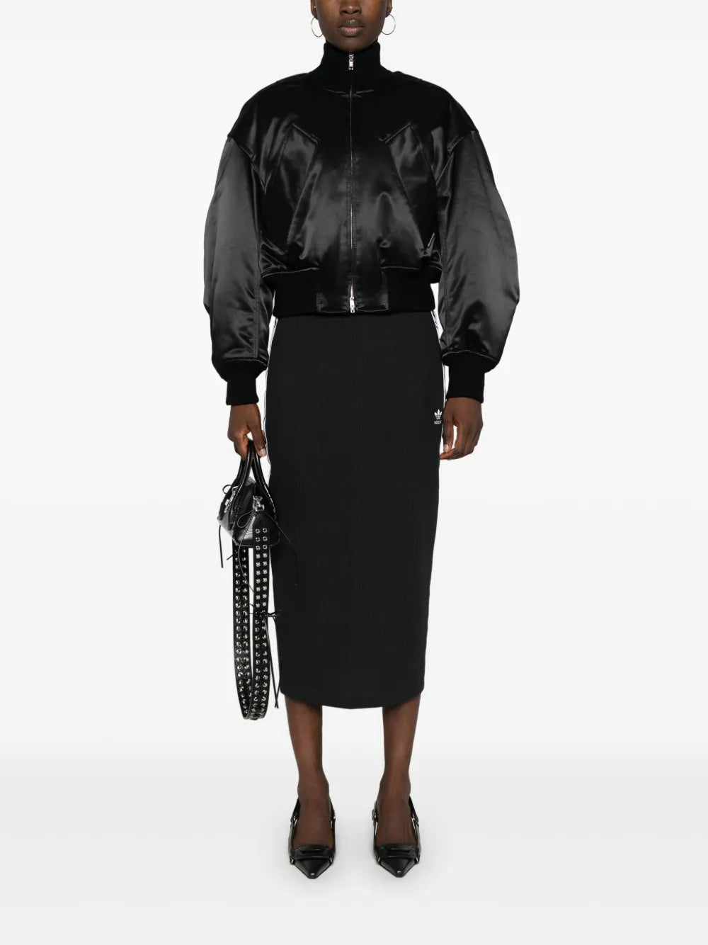 3-Stripes Ribbed Pencil Skirt