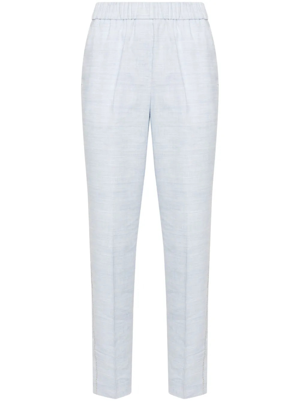 Beaded Trim-Detail Cropped Trousers