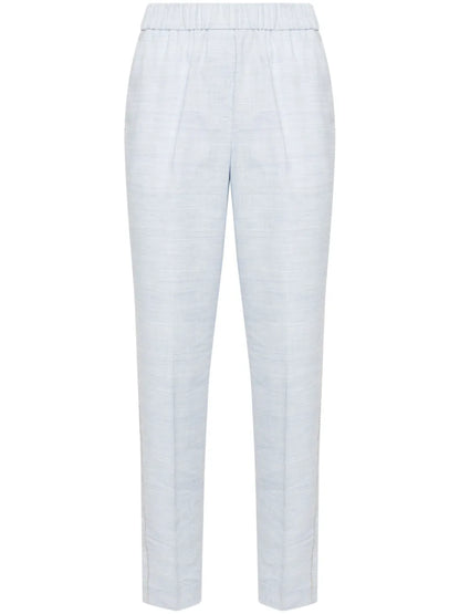 Beaded Trim-Detail Cropped Trousers