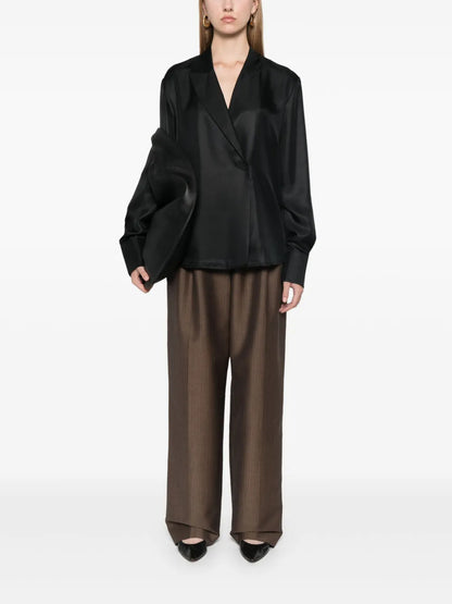 Asymmetric-Lapels Blouse