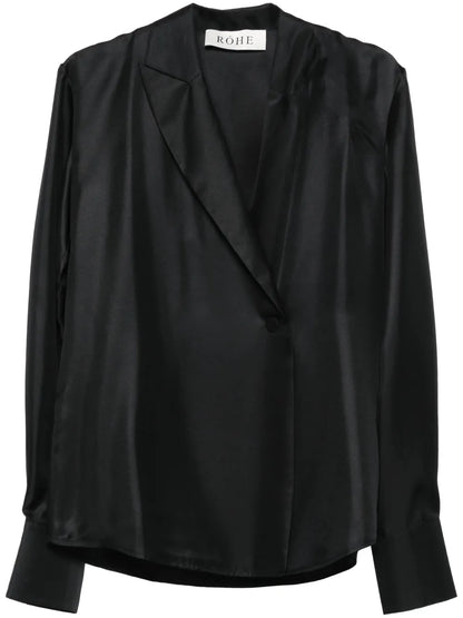 Asymmetric-Lapels Blouse