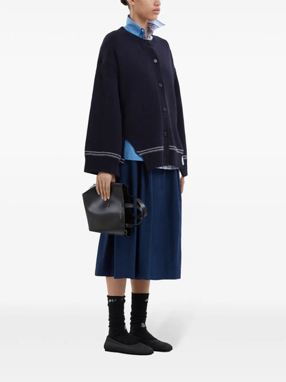 Intarsia-Knit Logo Cardigan