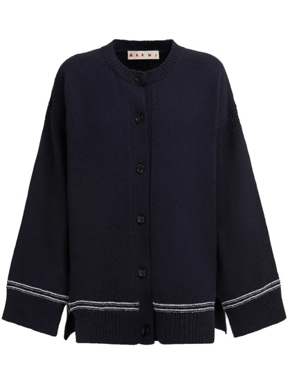 Intarsia-Knit Logo Cardigan