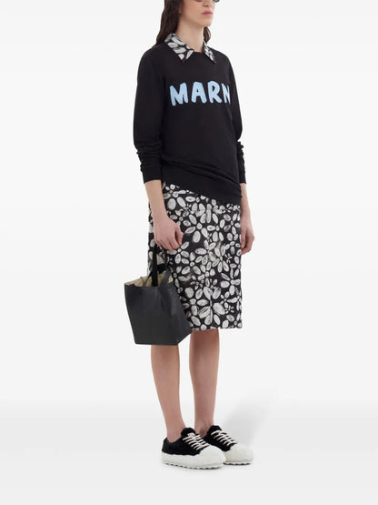 Floral-Print Midi Shirt Dress