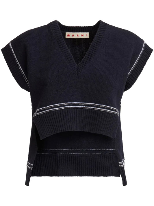 Intarsia-Knit Logo Vest
