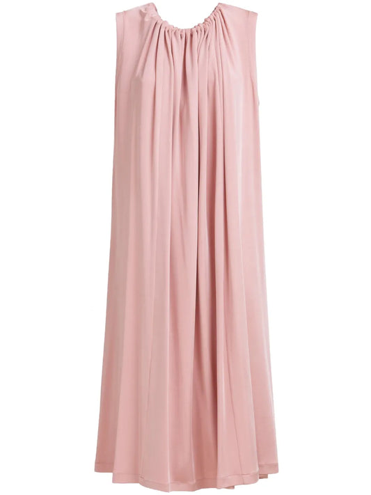 Draped Midi Shift Dress