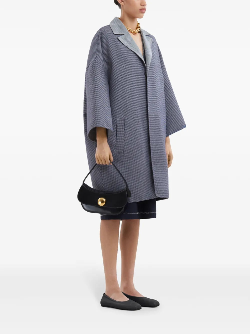 Reversible Houndstooth Coat