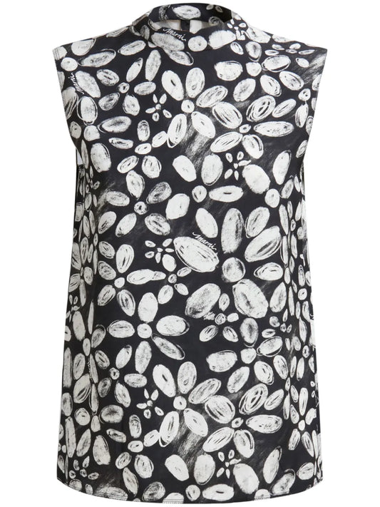 Floral-Print Sleeveless Top