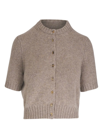 Short-Sleeve Cashmere-Blend Cardigan