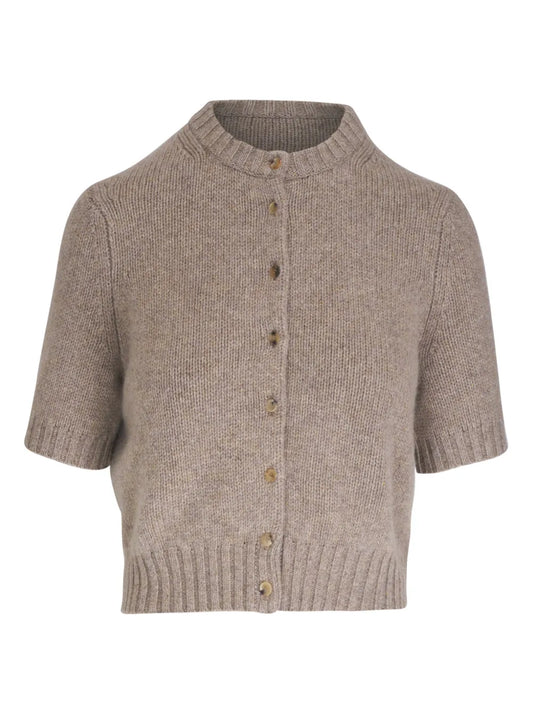 Short-Sleeve Cashmere-Blend Cardigan