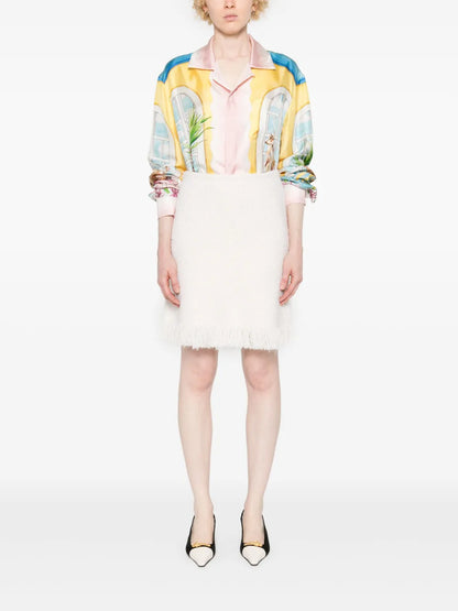 Graphic-Print Silk Shirt