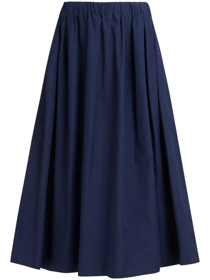 A-Line Cotton Midi Skirt