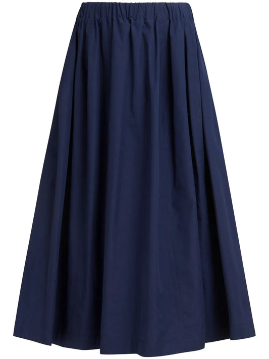 A-Line Cotton Midi Skirt
