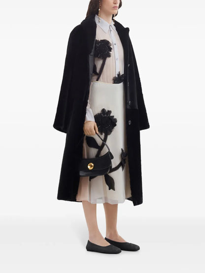 Single-Breasted Faux-Fur Coat