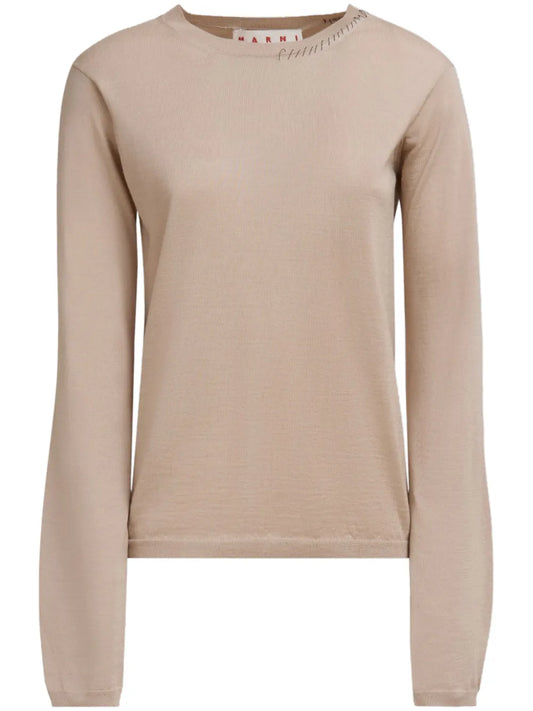 Decorative-Stitching Knitted Top