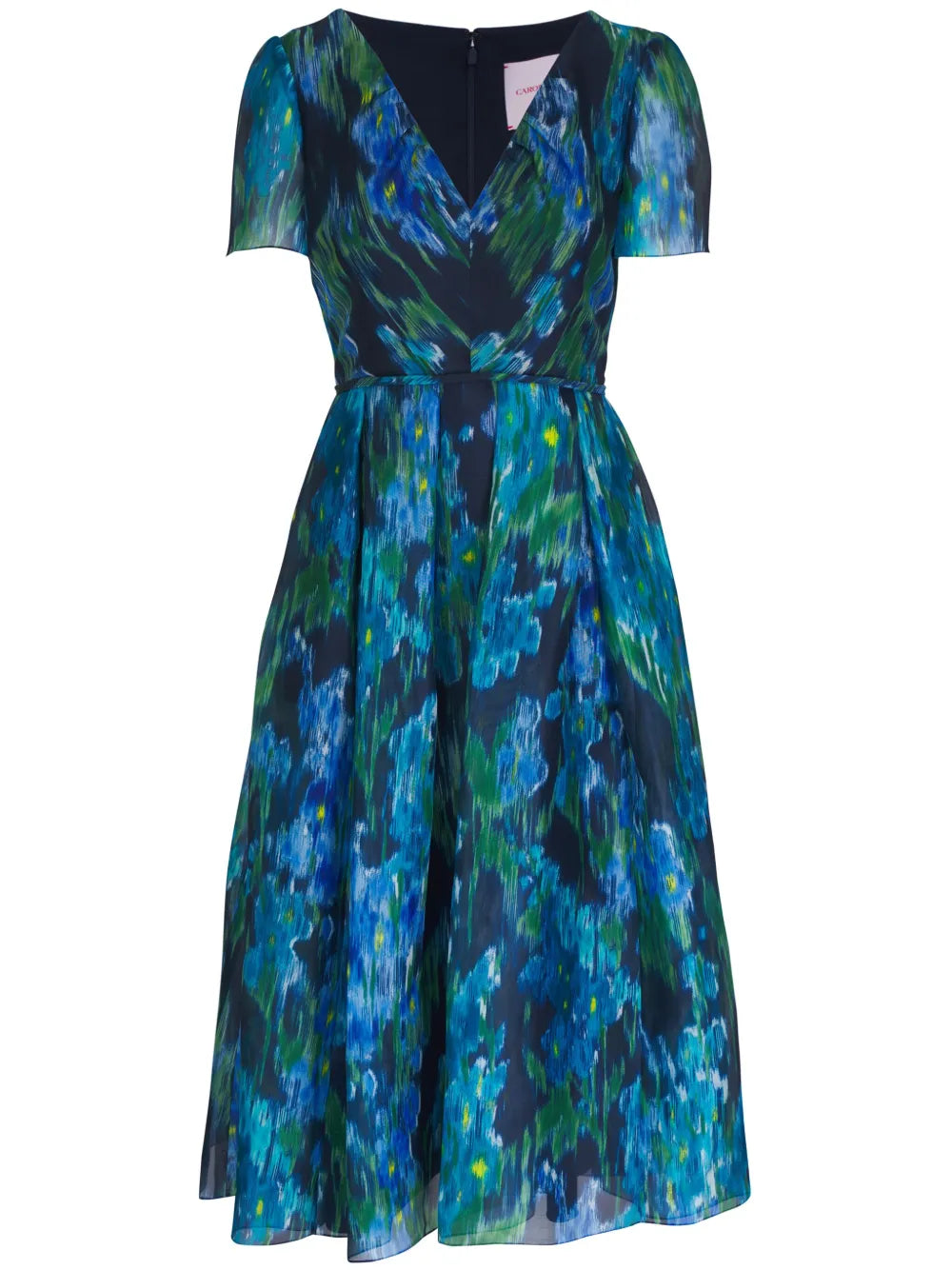 Floral-Print Organza Midi Dress