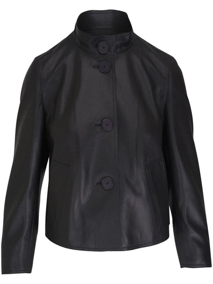 Single-Breasted Leather Jacket