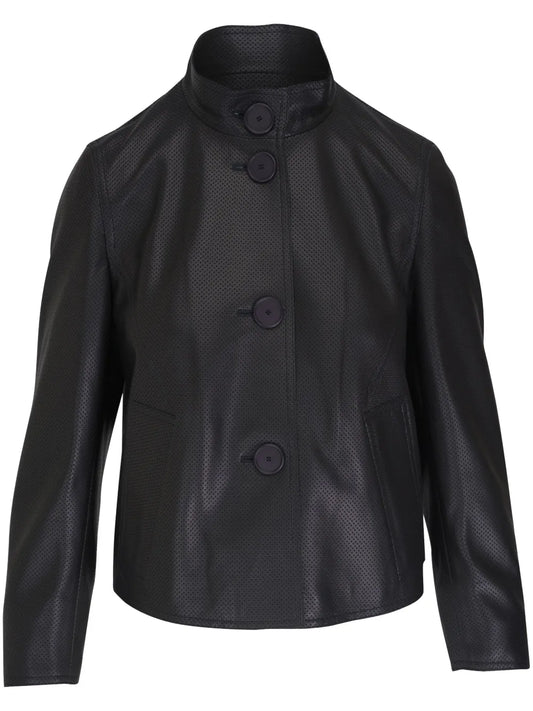 Single-Breasted Leather Jacket