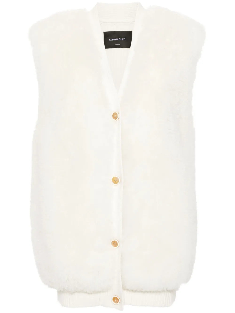 Shearling Sleeveless Cardigan