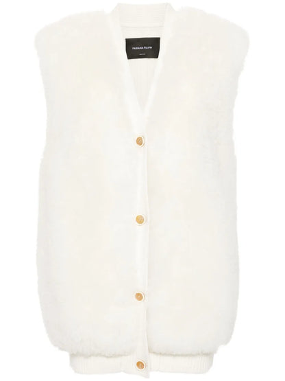 Shearling Sleeveless Cardigan