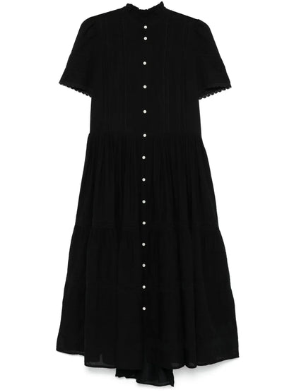 Lace-Trim Cotton Midi Dress