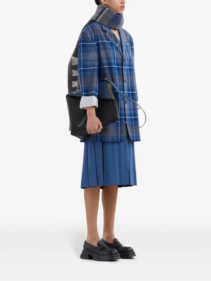 Logo-Embroidered Checked Blazer