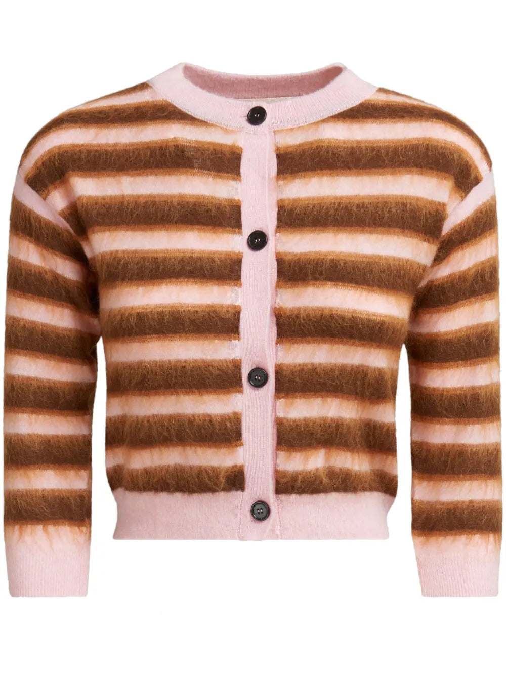Striped Brushed Wool Cardigan