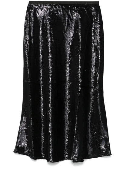 Lamé Midi Skirt