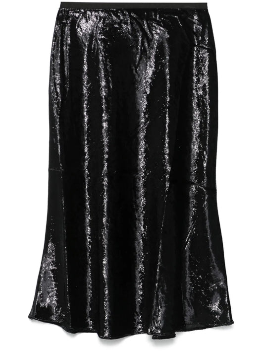 Lamé Midi Skirt