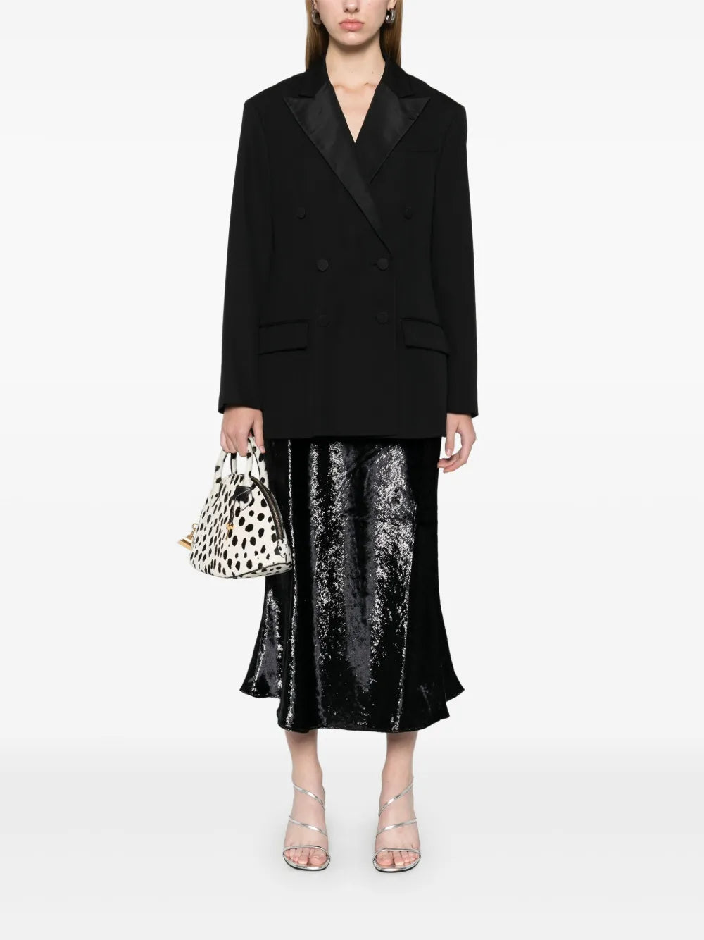 Lamé Midi Skirt