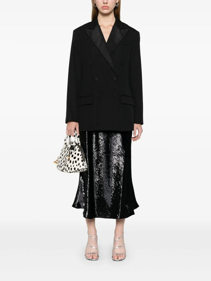 Lamé Midi Skirt