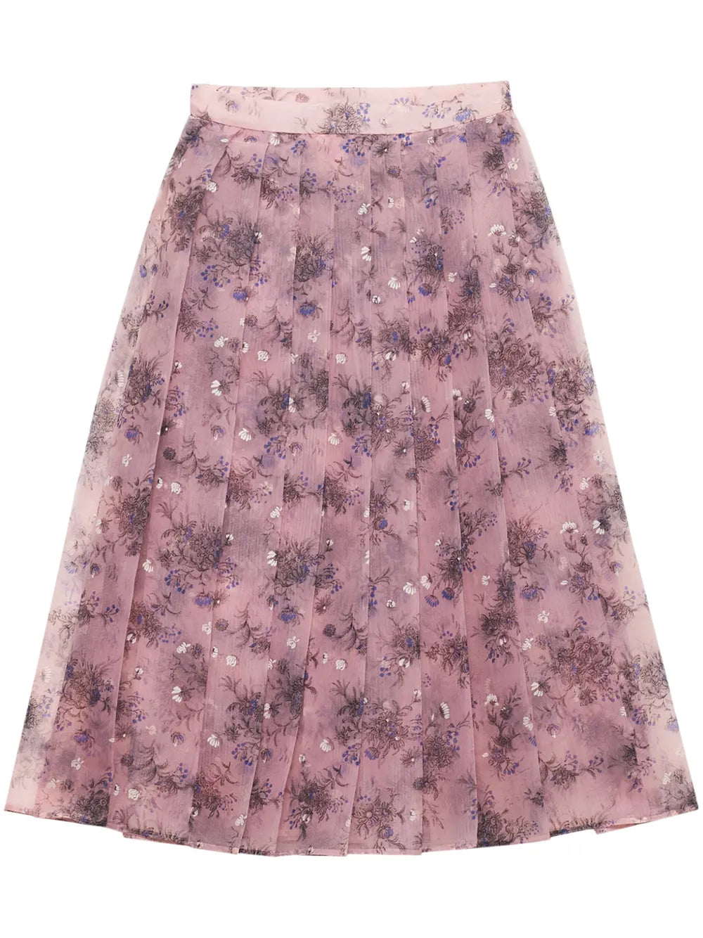 Floral-Print Pleated Skirt