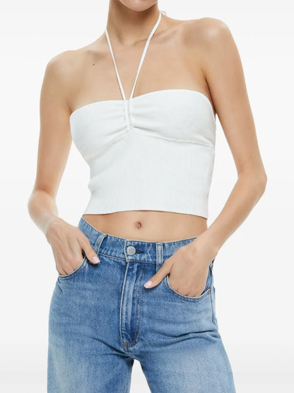 Linnie Ribbed-Knit Halter Top