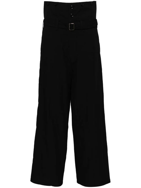 High-Waisted Cotton Trousers