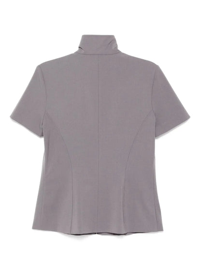 Zip Fastening Short Sleeves Shirt
