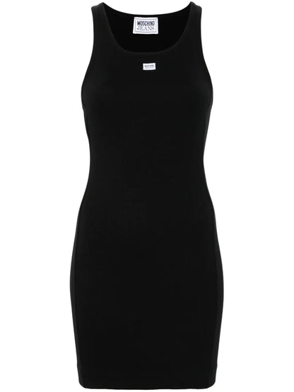 Logo-Patch Fine-Ribbed Minidress