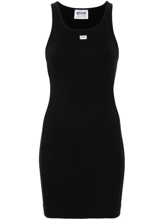 Logo-Patch Fine-Ribbed Minidress