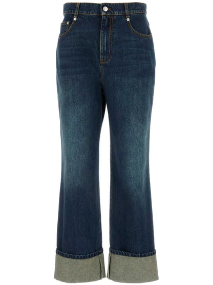 Straigh-Leg Mid-Rise Jeans