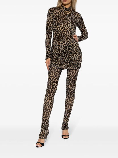 Leopard-Print Wool Top