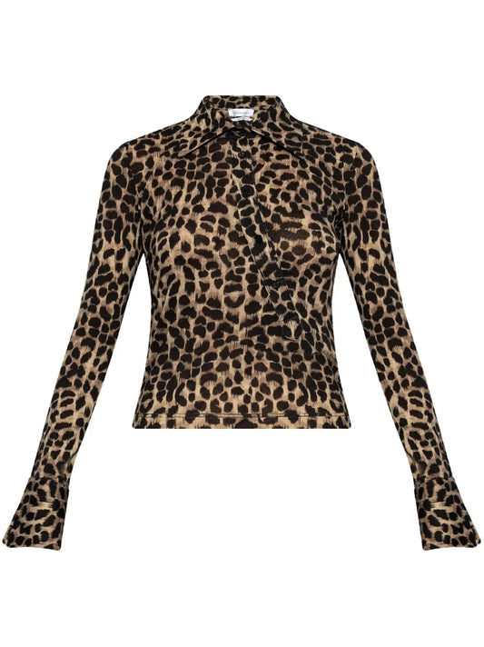 Leopard-Print Wool Top
