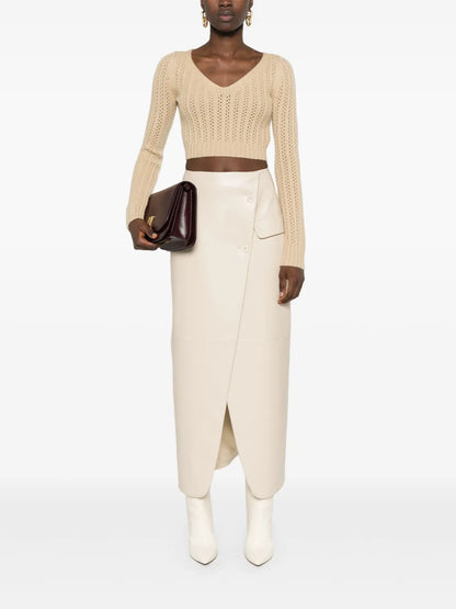 Cropped Open-Knit Jumper