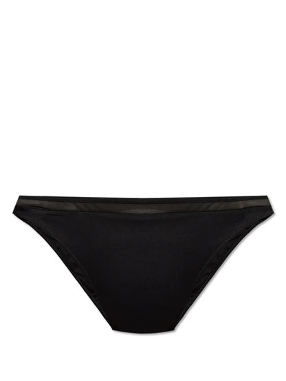 Logo-Plaque Mesh-Panel Bikini Bottom