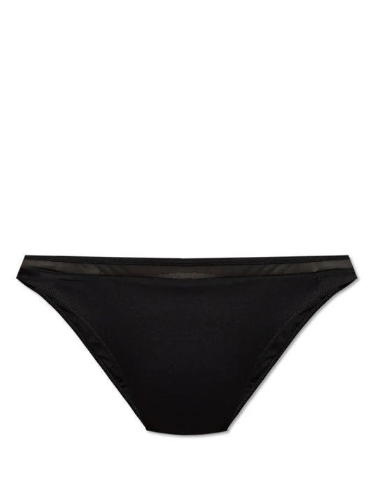 Logo-Plaque Mesh-Panel Bikini Bottom
