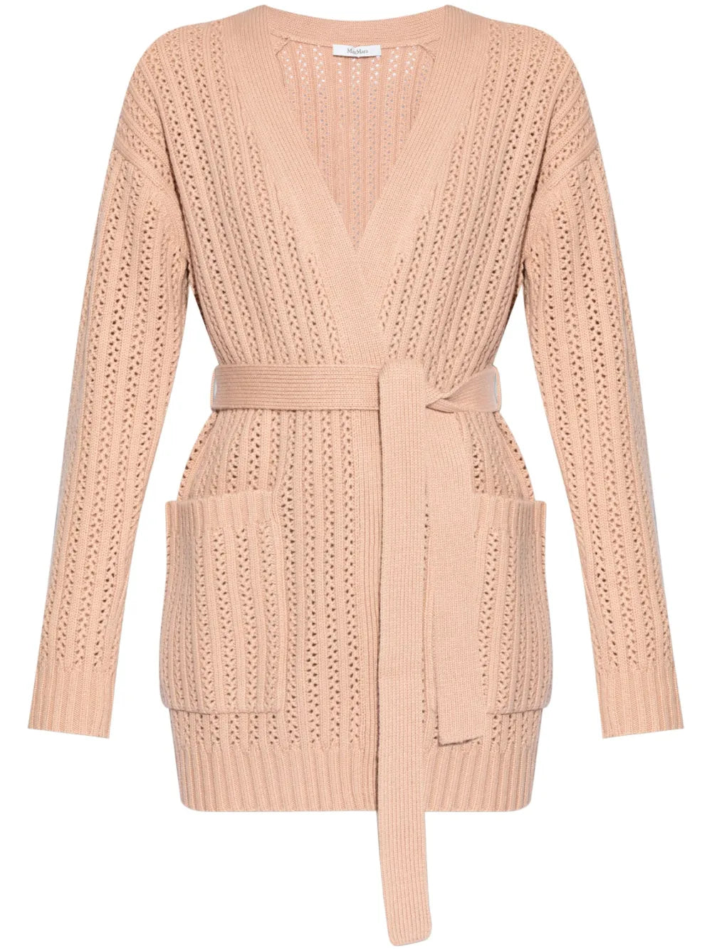 Perforated-Knit Cardigan