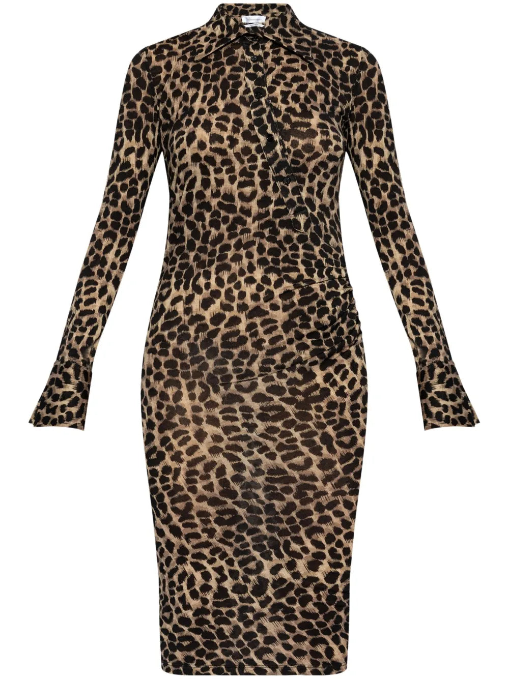 Leopard-Print Wool Dress
