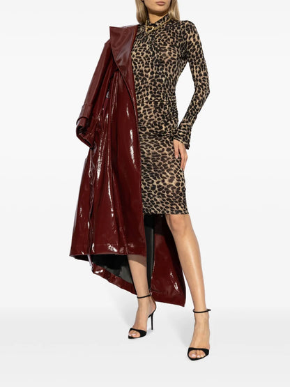 Leopard-Print Wool Dress