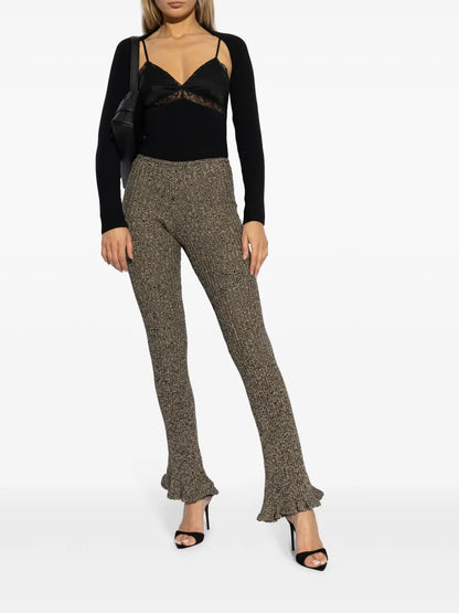 Lace-Panel Knitted Top