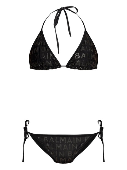 Logo-Print Triangle Bikini