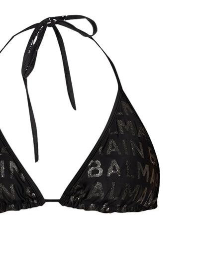 Logo-Print Triangle Bikini
